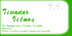 tivadar vilmos business card